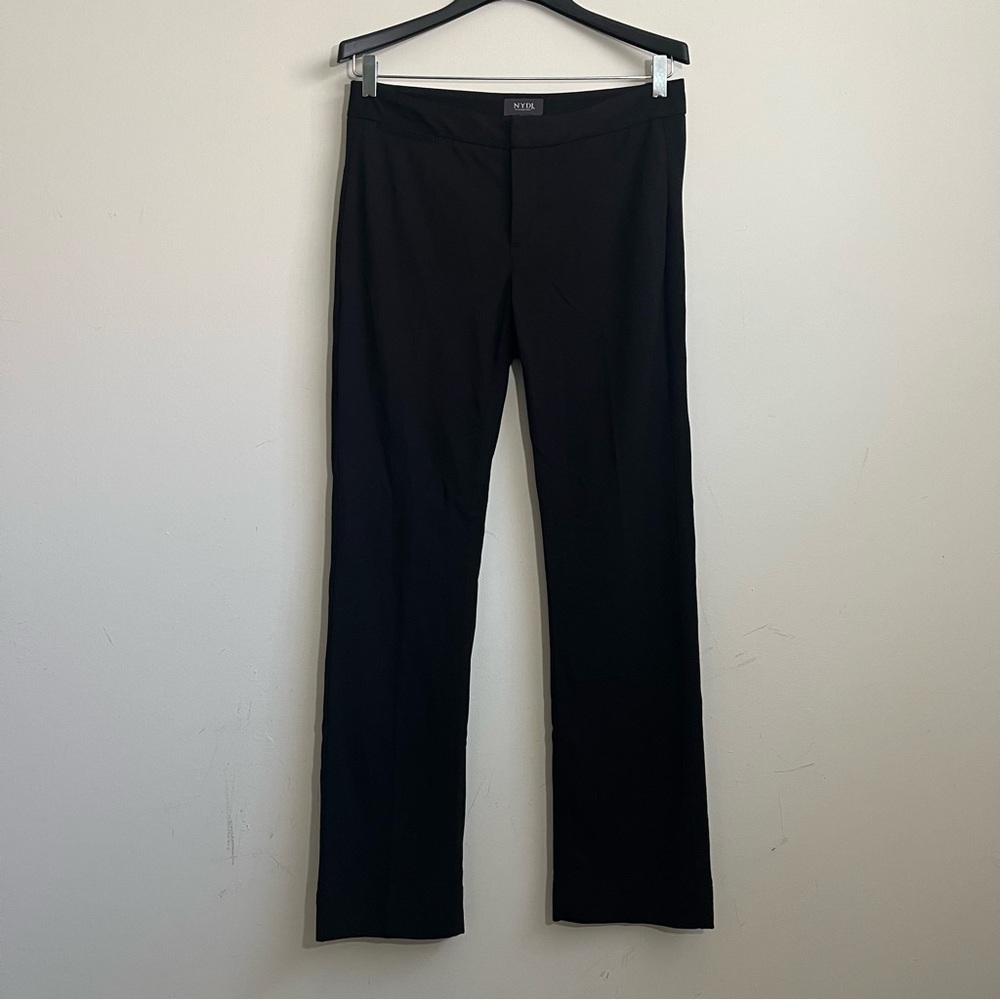 NYDJ Lift Tuck Ponte Straight Leg Black Dress Pants Size 6P Stretch Comfort Zip
